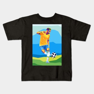 neymar jr pop art Kids T-Shirt